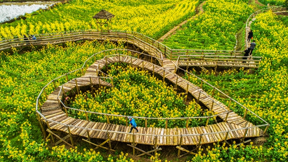“心”型廊橋。廖濤 攝