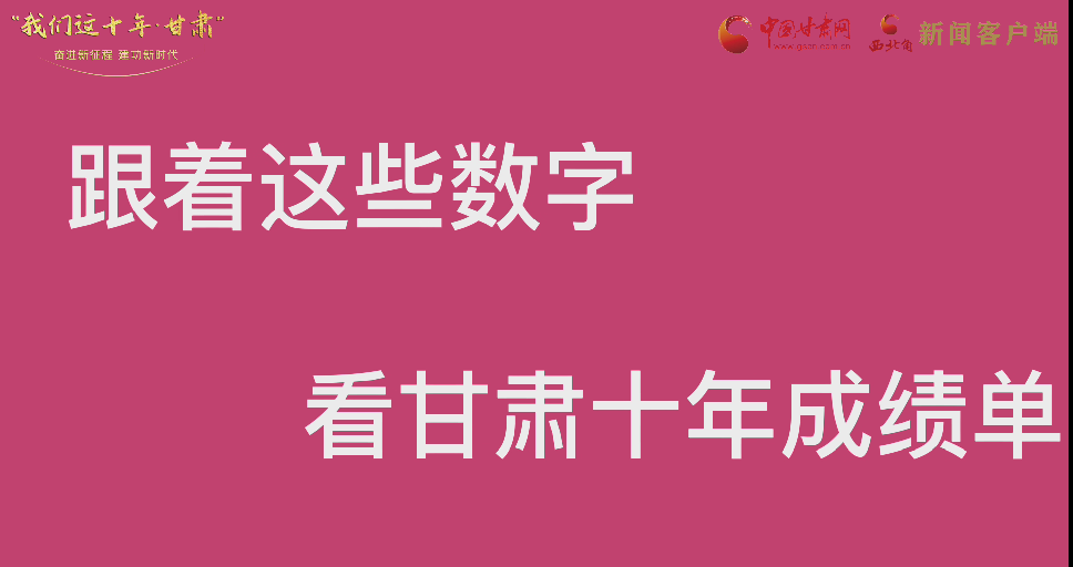 【快閃】前方高能！十年成績(jī)單 跟著這些數(shù)字看甘肅