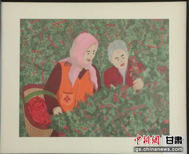 靖遠縣枸杞種植業(yè)帶動10多萬農(nóng)民脫貧致富。刺繡 王明風(fēng) 繡稿 胡靜