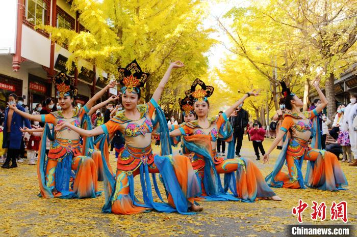 圖為秦州區(qū)文旅局組織的舞蹈隊帶來的舞蹈《絲路》?！∏刂輩^(qū)委宣布供圖