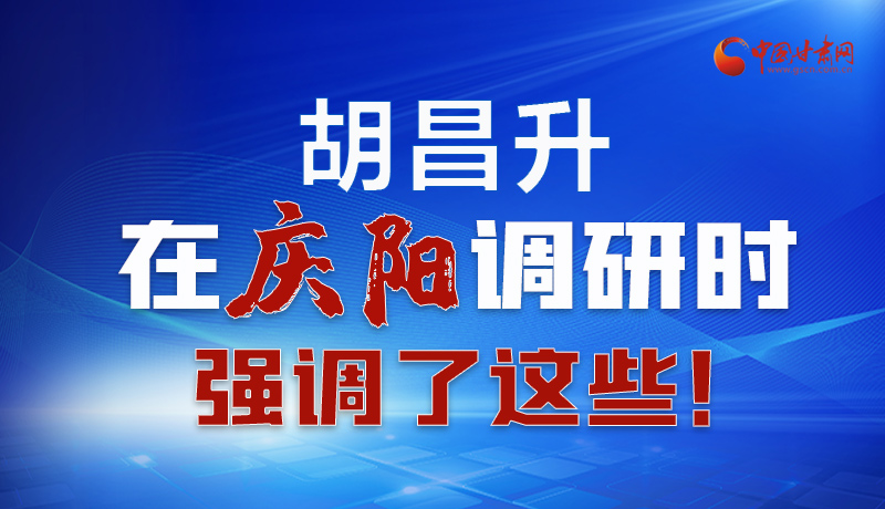 圖解|胡昌升在慶陽調(diào)研時強調(diào)了這些！