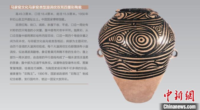 圖為“彩陶王”展板。　臨夏州融媒體供圖