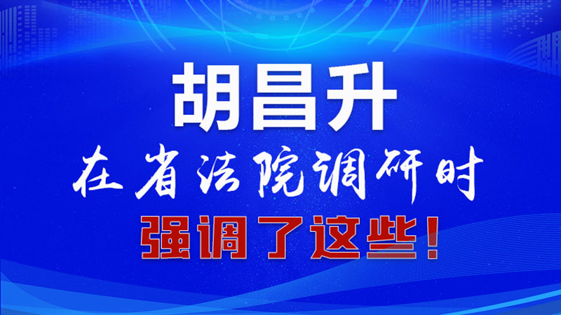 圖解|胡昌升在省法院調(diào)研時強(qiáng)調(diào)了這些！