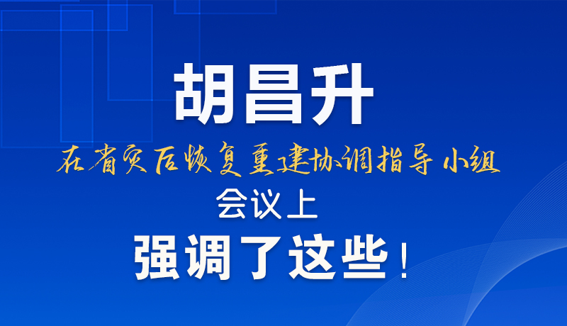 圖解|胡昌升在省災后恢復重建協(xié)調(diào)指導小組會議上強調(diào)了這些！