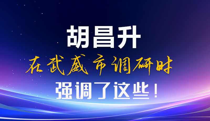 圖解|胡昌升在武威市調(diào)研時強(qiáng)調(diào)了這些！
