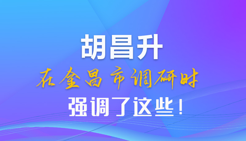 【甘快看】圖解|胡昌升在金昌市調研時強調了這些！
