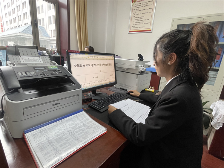 甘南州紀委監(jiān)委工作人員排查登記政務APP、工作群、小程序、公眾號的數(shù)量.jpg