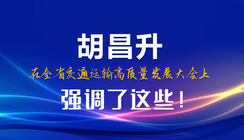 圖解|胡昌升在全省交通運輸高質量發(fā)展大會上強調了這些！