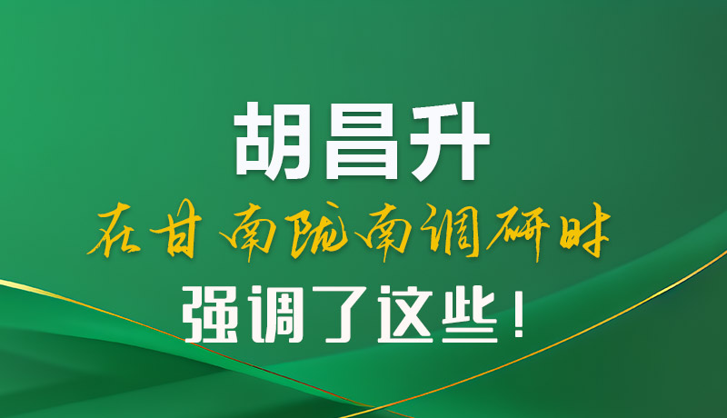圖解|胡昌升在甘南隴南調研時強調了這些！