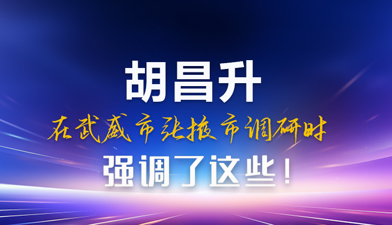 圖解|胡昌升在武威市張掖市調(diào)研時(shí)強(qiáng)調(diào)這些！