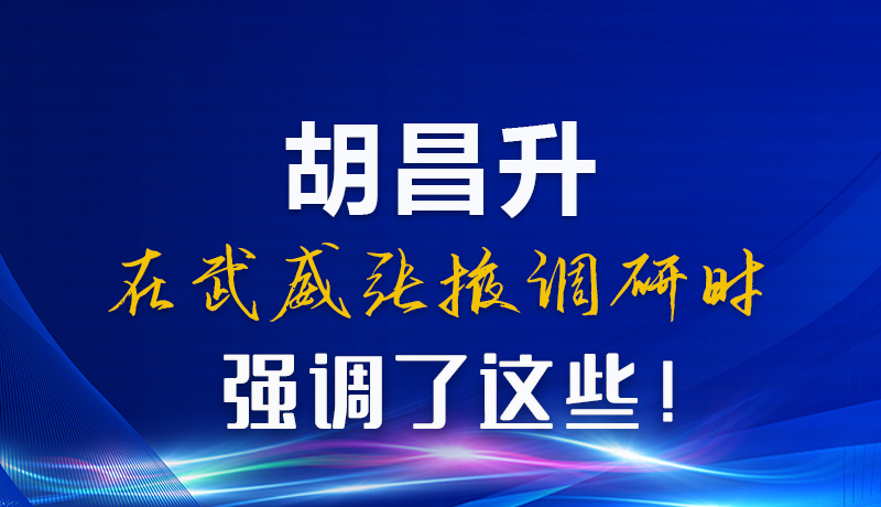 圖解|胡昌升在武威張掖調(diào)研時強(qiáng)調(diào)了這些！